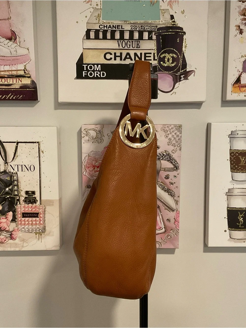 EUC MK Leather Hobo Bag - Cognac Brown CLL100